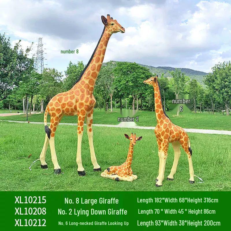 Outdoor Fiberglass Giraffe Sculptures