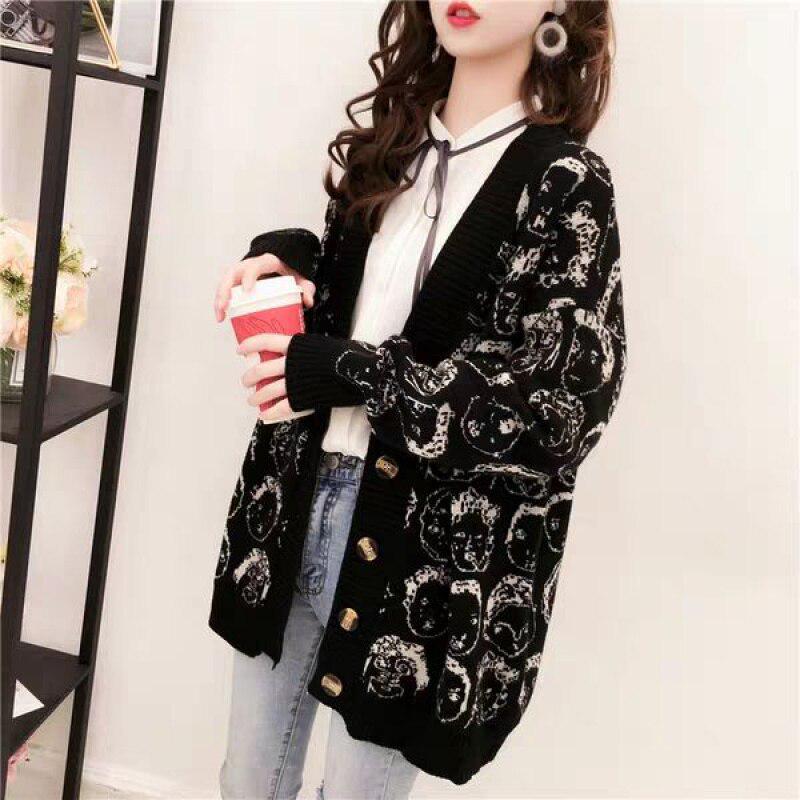 V Neck Loose Sweater Coat 