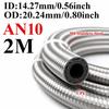 AN4 AN6 AN8 AN10 AN12 Universal Stainless Steel Braided Rubber Fuel Hose Oil Gas Cooler Line Pipe Tube For Car Universal 1M-4M