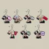 Chaveiro Triplo de Charme Uniforme do BTS, Foto dos Bangtan Boys, Chaveiro com Etiqueta de Nome Colorida & Cartoon, Pingente de Bolsa para Ídolos Kpop para Fãs ARMY