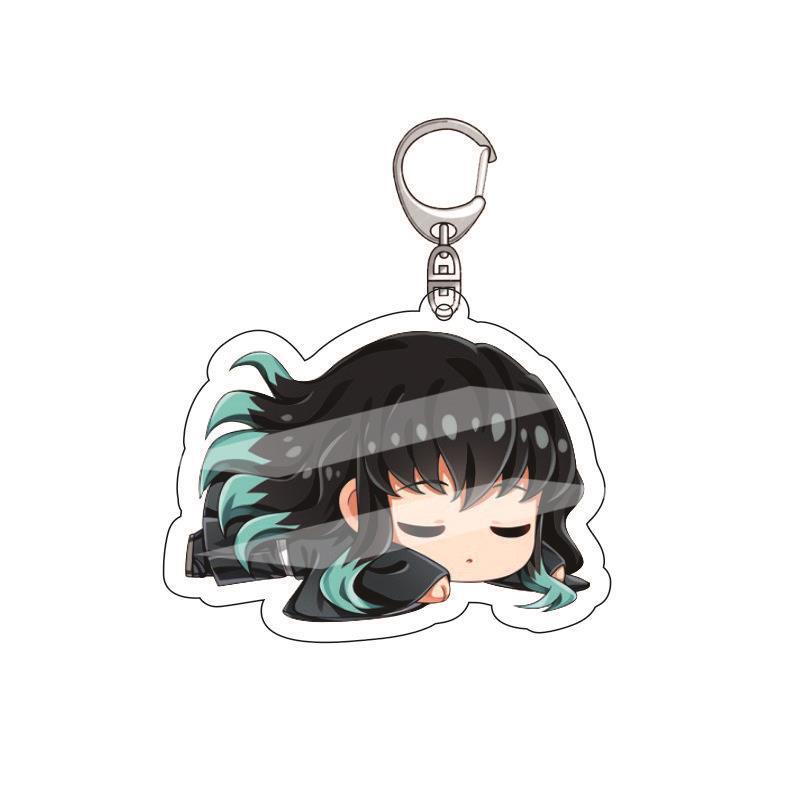 Anime Acrylic Keychain Pendant Demon Slayer Kimetsu No Yaiba Accessories Creative Ornament Hanging Charm Gift For Fans Cosplay Carry Mini Lightweight