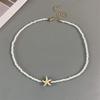 Bohemian Starfish Pendant Necklace Summer Jewelry Beaded Neck Chain  for Women