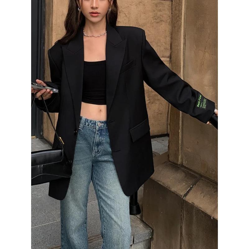 Spring Autumn Clothing Outer Wear Fashion Women Suit Jacket Casual Coat Office Lady Blazer Wide Shoulder Female