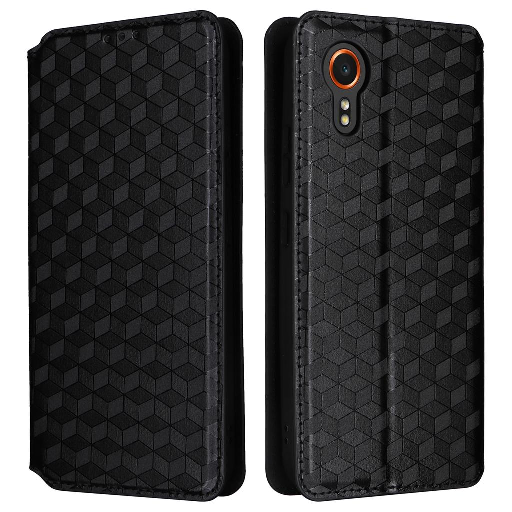 Kožené puzdro-peňaženka s potlačou Rhombus pre Samsung Galaxy Xcover7