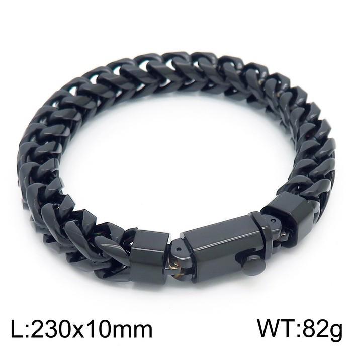 Men's Fashion Titanium Steel Paperclip Chain Bracelet with Spring Buckle