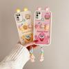 KEYSION Cute Ear 3D Cartoon Case for Infinix Hot 11 Play with Bracelet Soft Silicone Shockproof Phone Cover for Infinix Hot 10 9 Play