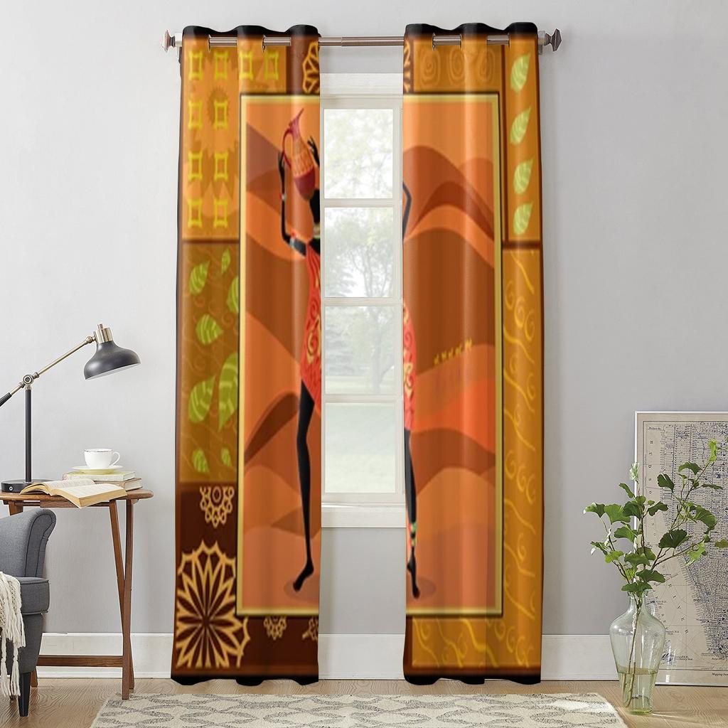 Afrykańska Dziewczyna Zasłony Okienne Do Salonu Sypialni Luksusowe Nowoczesne Zasłony Kuchenne Tkanina Draperie