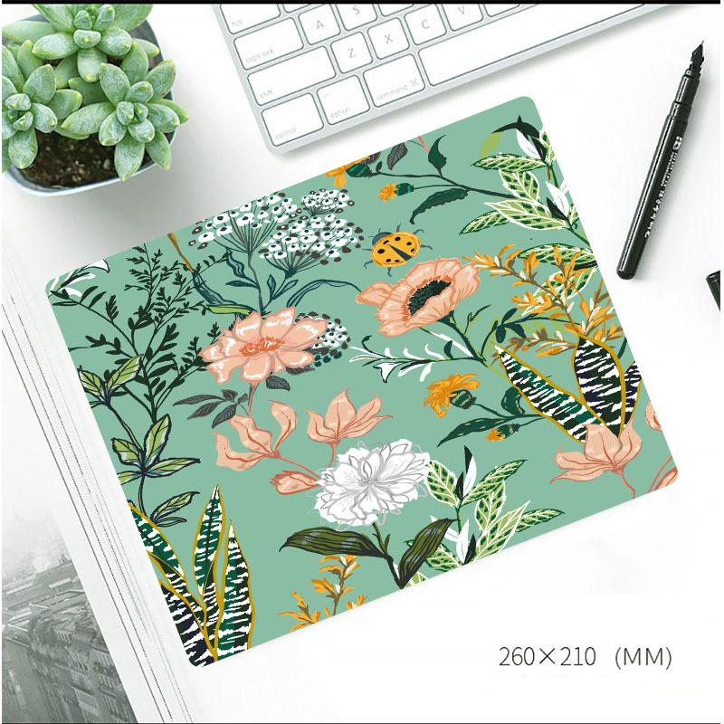 

Ins Flower Style Mouse Pad thickened Non-Slip Office Tables Desk Mat Oil Painting Style Mouse Carpet Rubber Base Desktop Pad 210x260x2mm