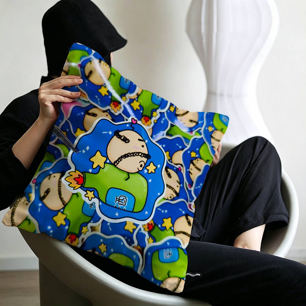 Pixel funny cartoon game art O-Oyajitchi Maple Design Cushion Cover Happy Autumn Harvest decor Holiday Decorati Pillow Cover