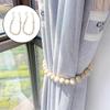 2X 2pcs Decorative Wood Bead Curtain Tiebacks Drapery Holder Window Draperies