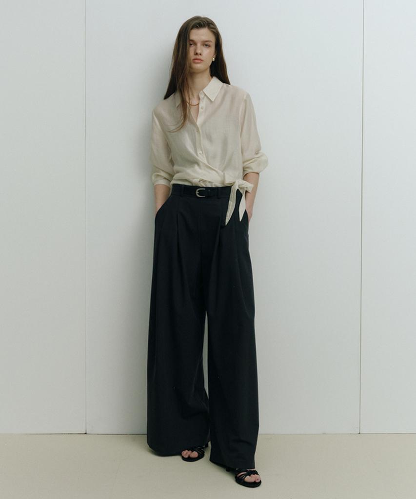 Sellebsyabedisyeon 26Ss Belted Double-Pleat Drape Pants