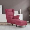 VidaXL Wingback Armchair with Stool Relaxation Chair Living Room Seat Furniture Home Interior 3115936