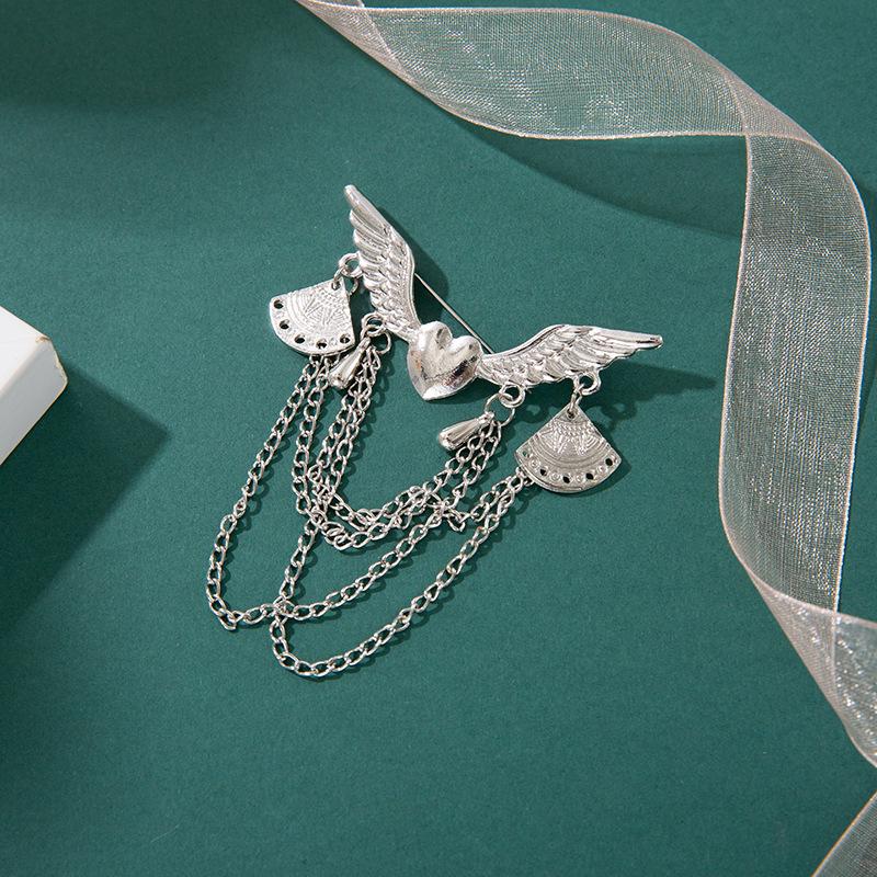 

Европейская и американская многослойная цепочка-брошь - стильный британский значок с цветком для универсального украшения одежды