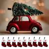 Large Capacity Red Black Checkered Letter Socks Christmas Tree Ornaments  New Year Decoration