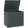 Outdoor Storage Box, 97 L, Waterproof, Recessed Handles, 56 x 41 x 50 cm, Dark Grey