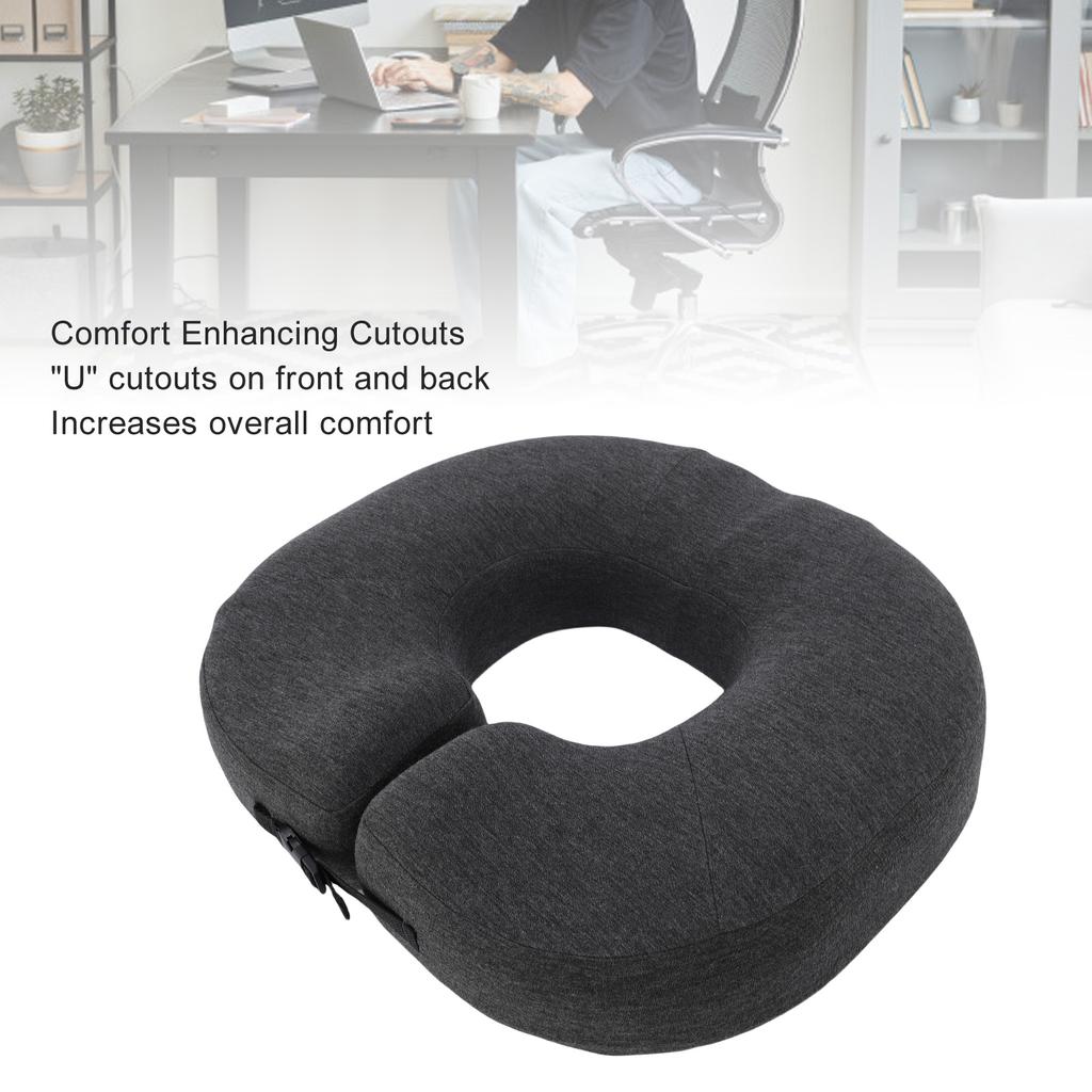Donut Pillow Center Hole Memory Foam Non Slip Donut Cushion for Sitting for Office Home