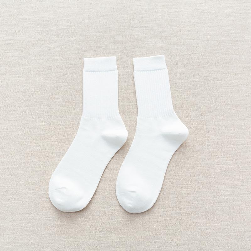 Socks Men'S Medium Tube Socks Spring And Autumn Men'S Socks Solid Color Cotton Socks Men'S Classic Sports And Leisure Business Socks Stockings