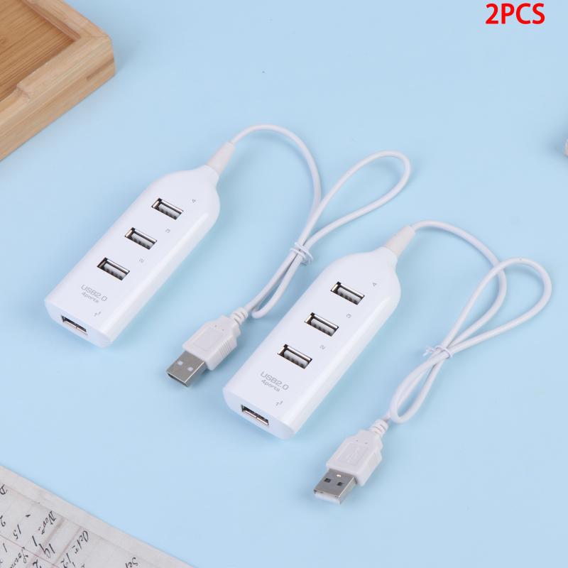 4 Port USB 2.0 Hub Splitter High Speed Data Transfer Adapter 1/2/3Pcs for Gaming Laptop Desktop PC Peripheral Connection