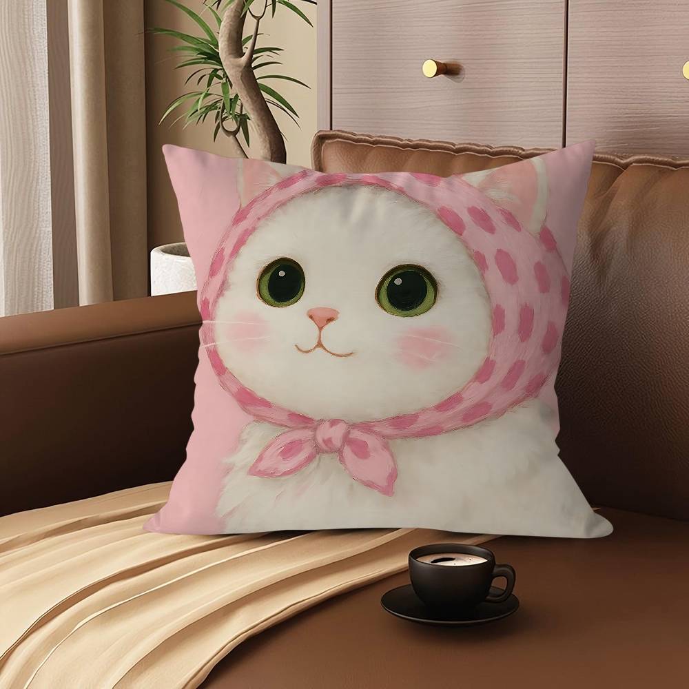 Niedliches Cartoon Katze Kissen Geschenk Heim Büro Dekoration Schlafzimmer Sofa Auto Kissenbezug Hülle 45x45
