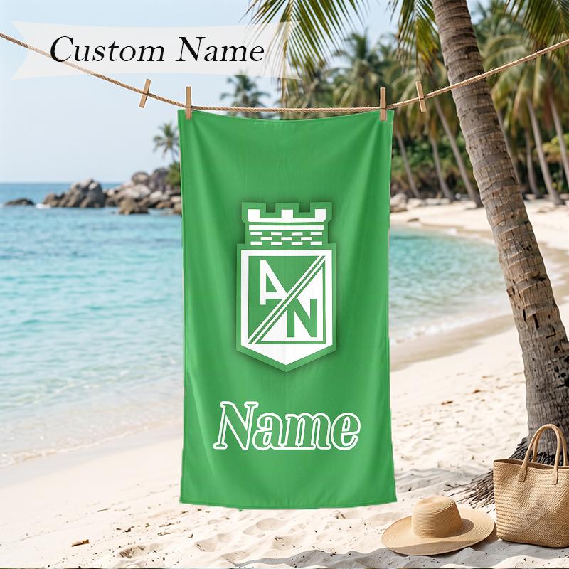 Atletico Nacional Custom Name Printed Beach Towel Personalized Soft Towel For Swimming Beach Travel