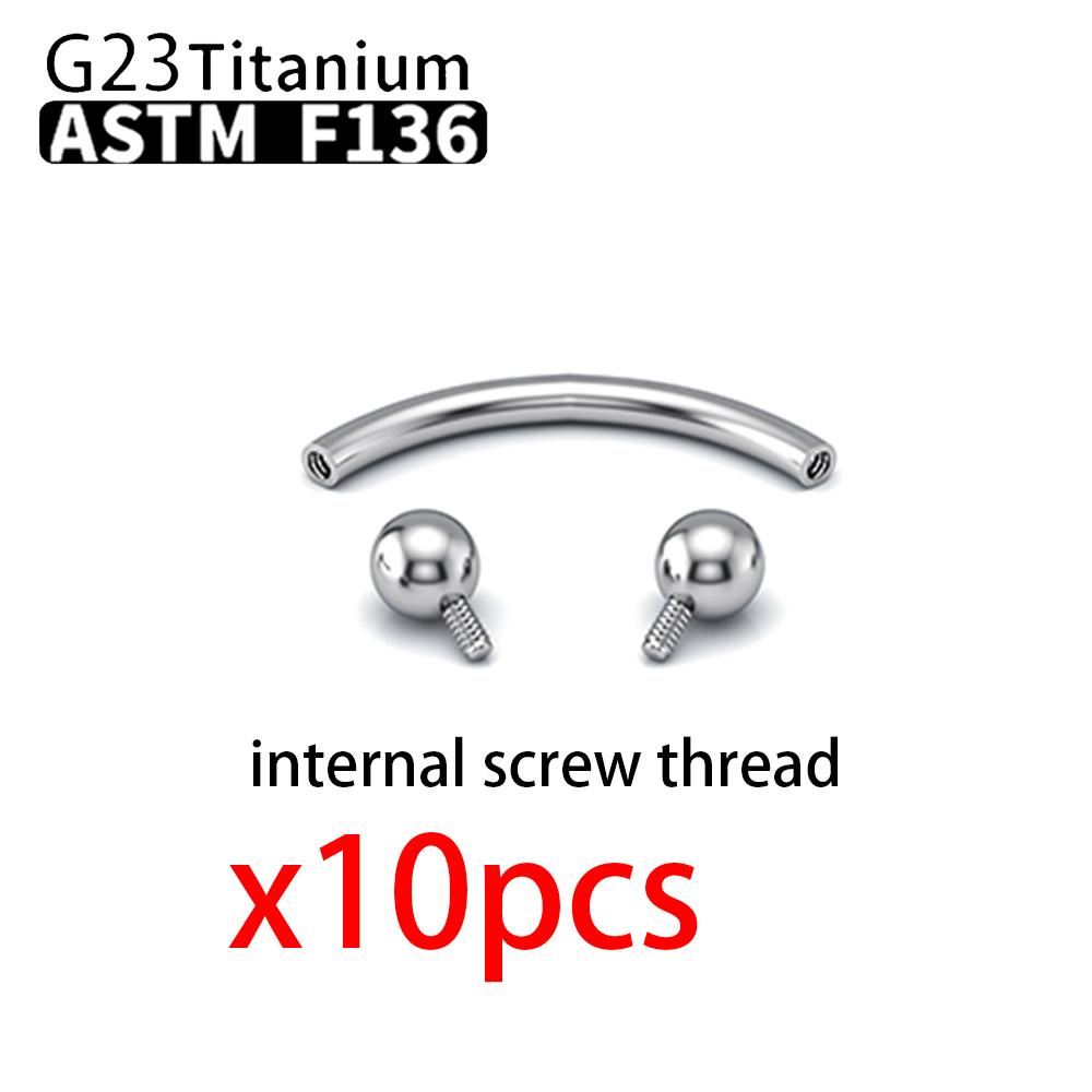 

G23 Titanium 10PCS Labret Lip Stud Piercing Eyebrow Body Jewelry Nose Ring C rod For Women Septum Piercing 1.2x6x3x3mm&Earrings&Face