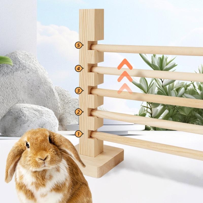 Hamster Obstacle Hurdle Obstacle Rabbit Toy Wood Jump Bar for Hamster for Guinea Pigs, Gerbils Molar Toy Hurdle