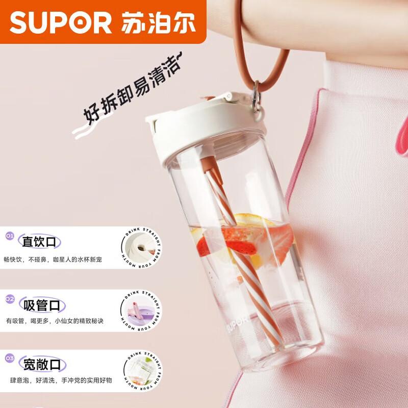 

SUPOR Portable Plastic Water Bottle with Straw