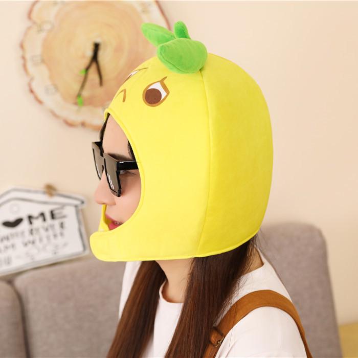 Adorable Lemon Headgear Plush Toy Hat for Photos