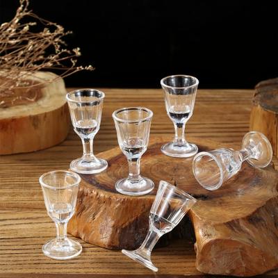 6pcs Sets Shot Glasses Small Capacity Glass Chinese Spirits Cup Goblet Wine Dispenser Wholesale Cups Mini Transparent Drinkware