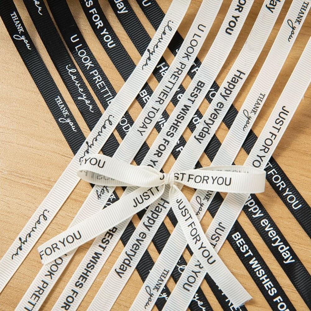 Bedrucktes Geschenkverpackungsband Schleife Weißes Dekoratives Geschenkband DIY Polyester Baumwolle Geschenkbox Geschenkband