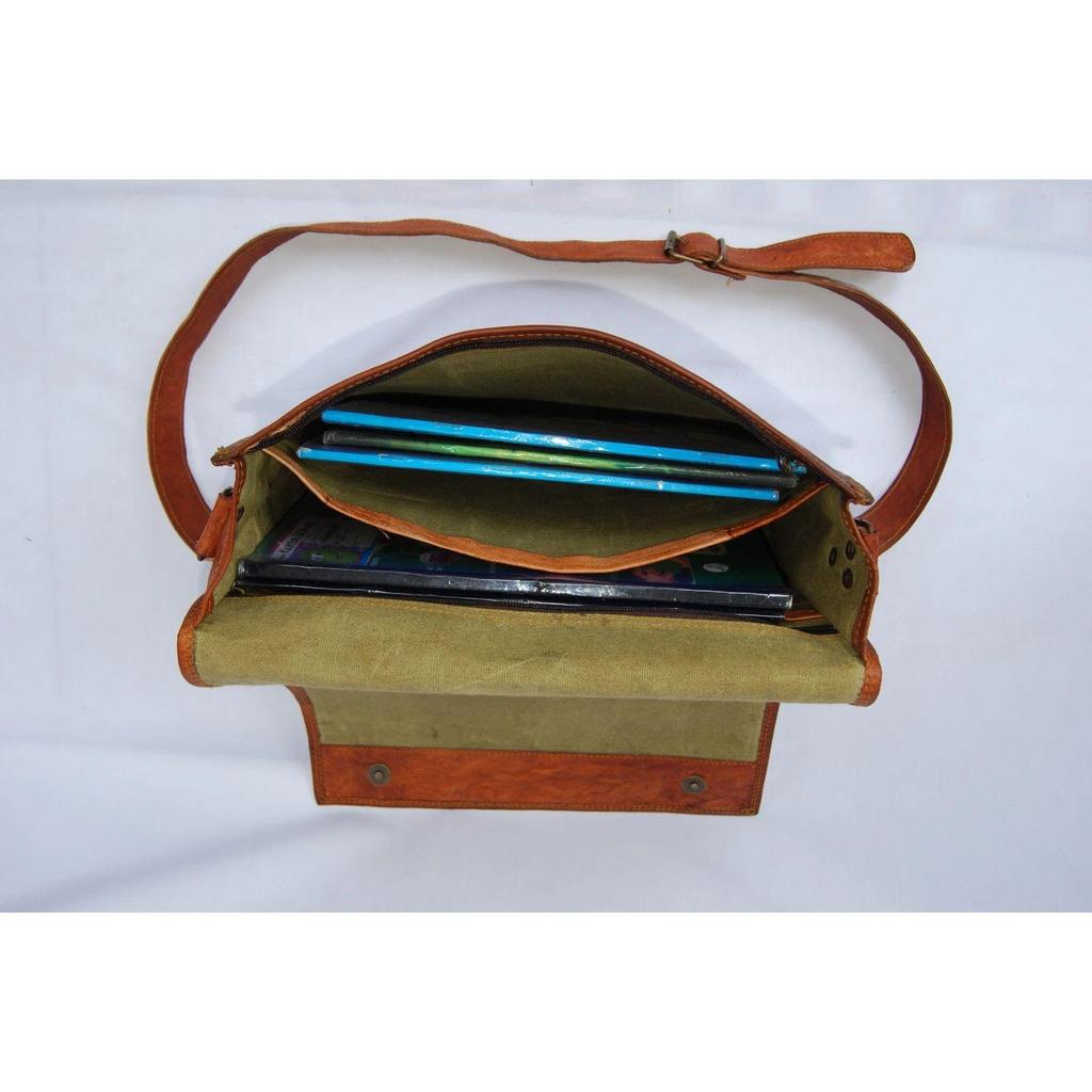 Herren Echte Vintage Braune Leder Umhängetasche Schulter Laptop Aktentasche