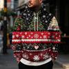 Men's Casual Trendy Christmas Print Loose Fit Pullover Hoodie Long Sleeve with Large Pockets