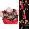 Women Alluring Bandage Bodycon Mini Dress Featuring Sexy Lace Detailing And Stretchy Synthetic Leather