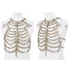 Gothic Style Skeleton Harness PU Skeleton Costume Accessory Creative Cosplay Costume Prop  Party