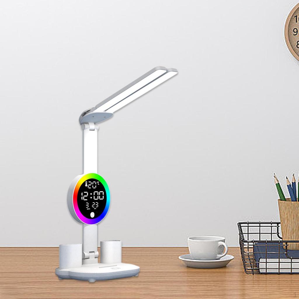LED Desk Lamp Light Eye Caring Office Portable Reading with Pen Holder for