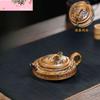 160ml Vintage Yixing Purple Clay Teapots Handmade Circle Pot Raw Ore Keel Gold Sand Mud Kettle Chinese Zisha Tea Set Drinkware