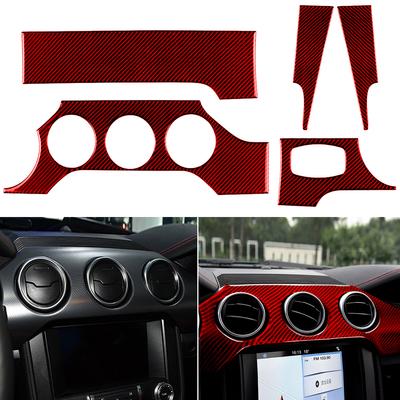 Carbon Fiber Auto Armaturenbrett Panel Abdeckung Trim Für Ford Für Mustang 2015-2021 Innen Dekoration Abdeckung Aufkleber Auto Zubehör