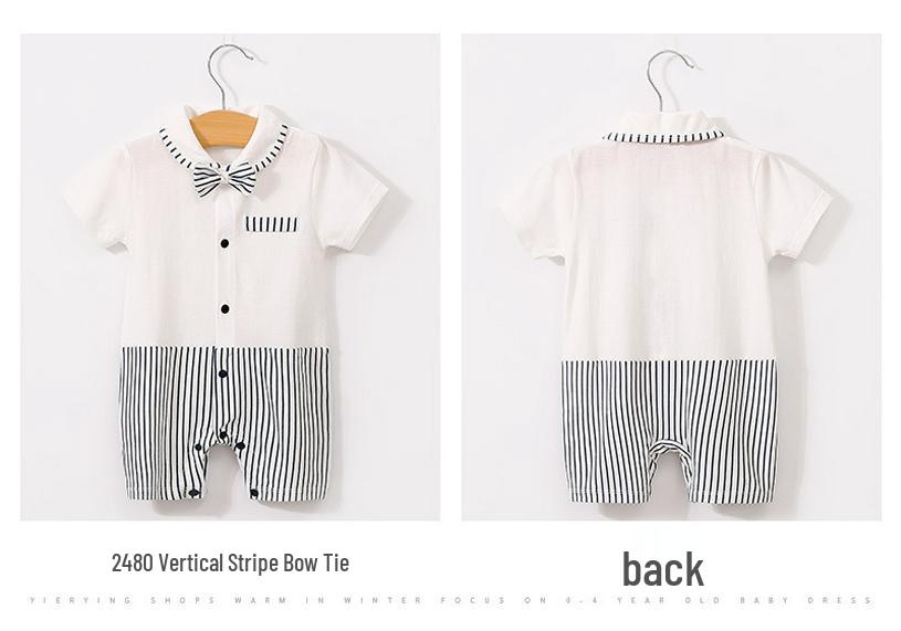 Heren Korte Mouw Zomer Romper voor Pasgeboren en Baby Jongens (0-1 Jaar) - Babykleding