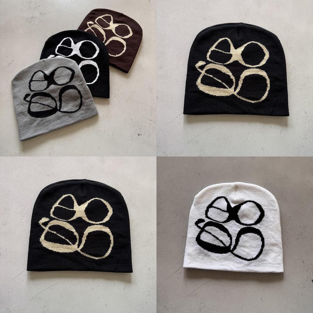 Unisex Patterned Beanie Hat With Breathable Warmth For Fall Winter Street Style
