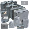 Travel Storage Set: Foldable Toiletry, Makeup, Clothes, Shoes, Digital Accessories, and Drawstring Luggage Bags.