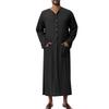 Men S Vintage Loose Long Sleeve Solid Color Casual Robe