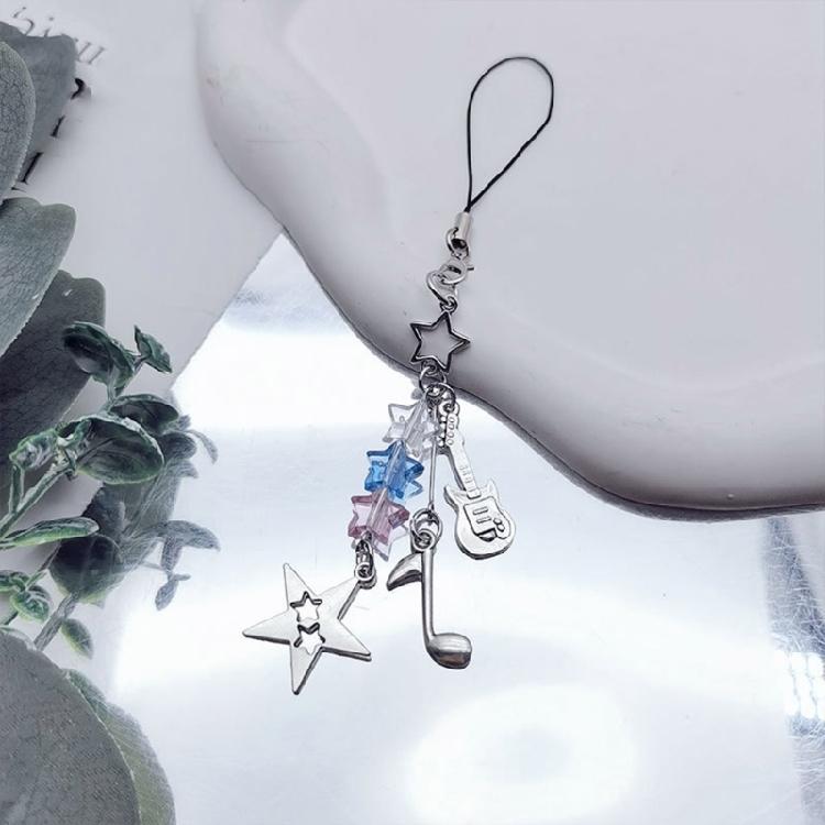 Sweet Cool Earphone Notes Star Guitar Hanging Pendant Phone Strap Bag Decoration