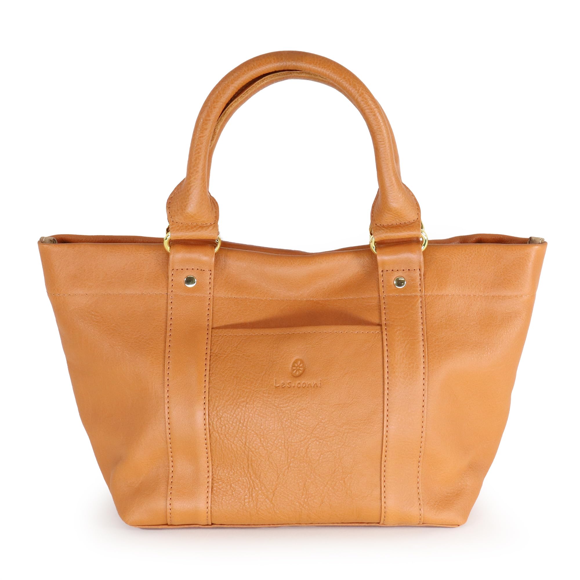 

Reconni Women s Genuine Leather Tote Bag, Small, Mini Tote, 2-Way, Perfect for Everyday Use, Camel