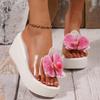 Fashion Ladies Shoes 2025 Hot Sale Open Toe Women's Slippers Fashion Floral Outdoor Casual Summer Best Seller Plus Size Wedge Slippers