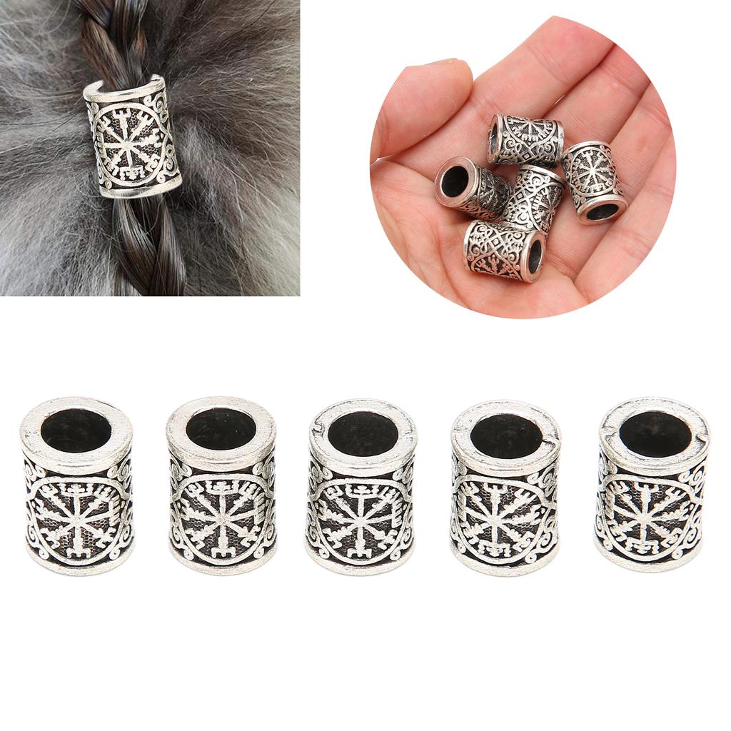 5pcs Hair Braiding Tube Beads Dreadlocks Beard Beads Hair Decoration Accessories for Hair Braiding DIY Jewelry