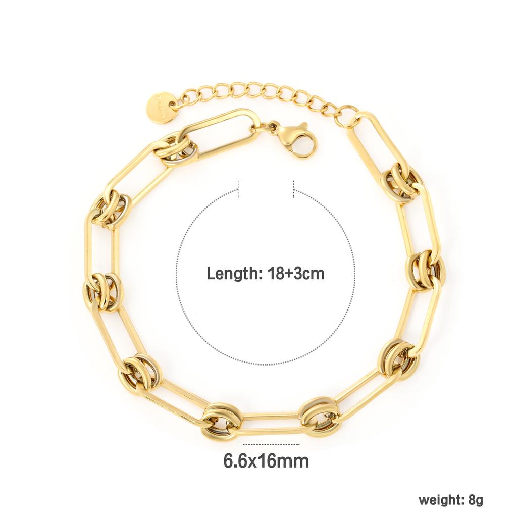 Simple Geometric Chain Bracelet Fashion Creative Link Design High-End Jewelry for Women