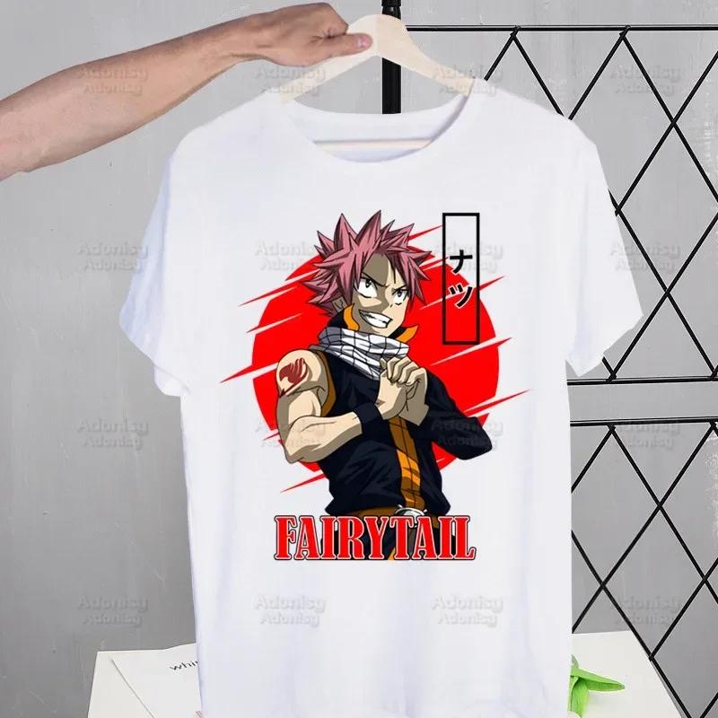 Anime Fairy Tail Kreslený Natsu Erza Gray Lucy Trička Léto Pánské/Dámské Hip Hopové Tričko Streetwear trička Krátký Rukáv Topy