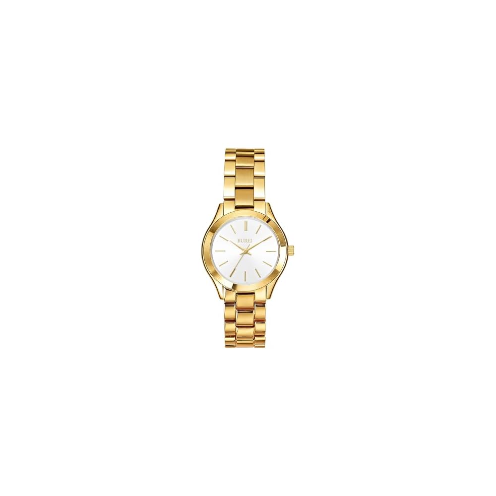 BUREI Women s Analog Quartz Watch Waterproof Stainless Steel Simple Business Style for Commuting