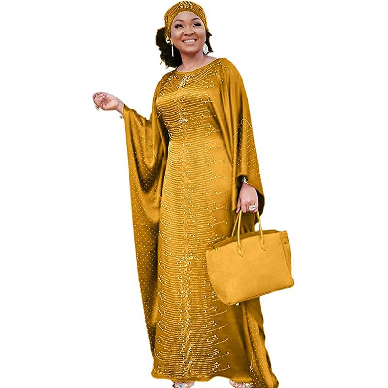 Modest Wedding Dress Beaded Long Gown Mother of the Bride Rhinestone Robe Head Scarf Ethiopian Dubai Clothes African Dresses