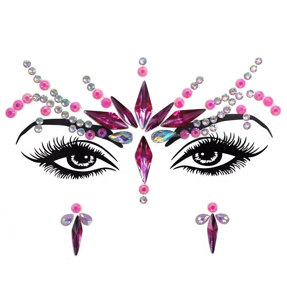 3D New Rhinestone Festival Makeup Bright Face Stickers Glitter Stones Jewelry Stickers On Crystals Face Gems Decoration Diamonds